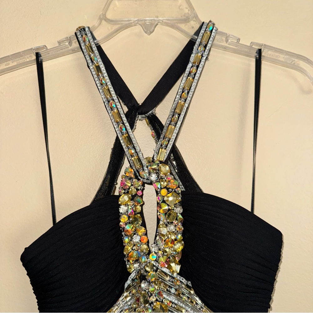 Terani Couture Black Jeweled Cutout Prom Dress Size 2 NWT! - Picture 6 of 12